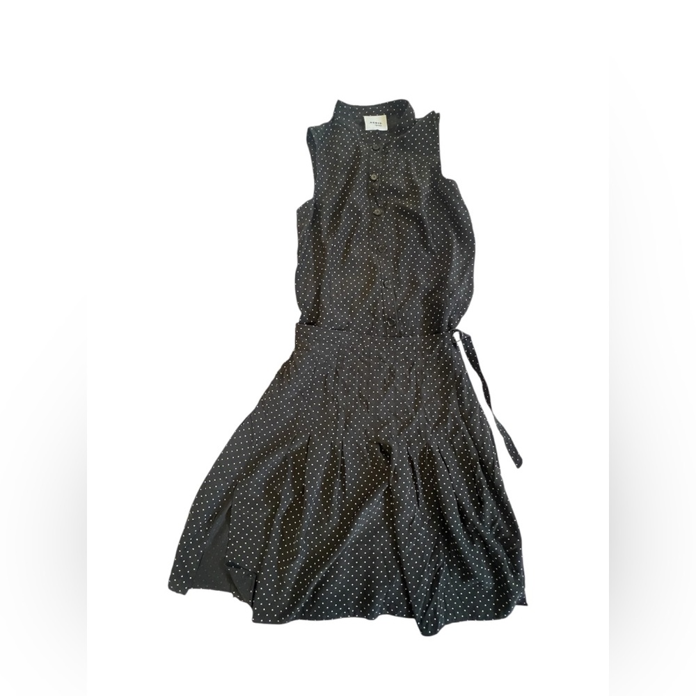 AKRIS PUNTO Black Polka Dot Sleeveless Dress